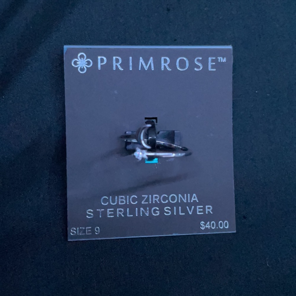 Primrose moon and star sterling silver ring size 9
